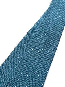 Paul Smith polka dot-embroidered silk tie - Blauw