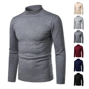 Baishikele Men's Autumn Winter Turtleneck Long Sleeve Slim Pullover Sweater Blouse Top
