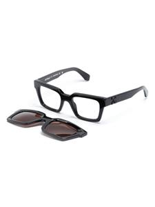 Off-White Clip On square-frame sunglasses - BLACK BROWN