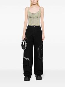 Andersson Bell Mulina crinkled cargo trousers - Zwart