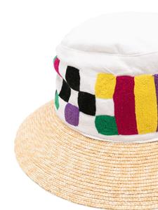 ERES Checkerboard-embroidered sun hat - Beige