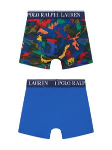 Ralph Lauren Kids logo-waistband boxer shorts - Blauw