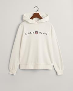 Gant Women Archive Shield hoodie met print Wit