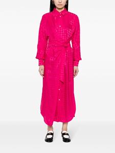 MSGM patterned-jacquard button-up midi shirtdress - Roze