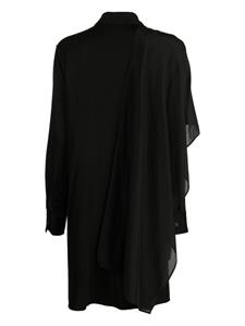 Yohji Yamamoto satin stole shirtdress - Zwart