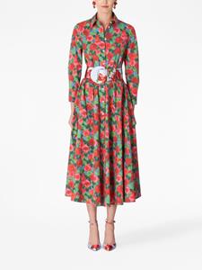 Carolina Herrera rose-print shirtdress - Groen
