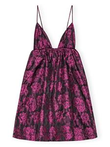 GANNI Mini-jurk met jacquard en botanische print - Roze