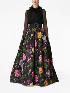Carolina Herrera floral-print ball skirt - Zwart
