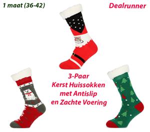 Dealrunner 3-Paar Kerst Huissokken met Antislip en Zachte Voering