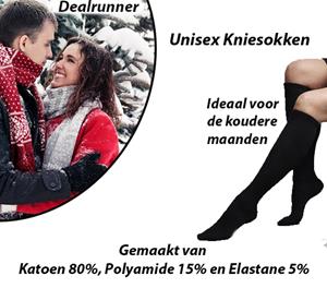Dealrunner 3-Paar Unisex Kniesokken met 80% Katoen Zwart