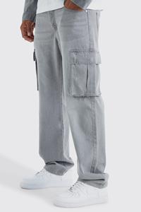 Boohoo Onbewerkte Baggy Cargo Jeans, Mid Grey