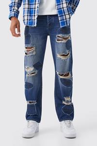 Boohoo Tall Onbewerkte Gescheurde Baggy Jeans, Antique Blue