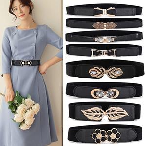 Fengzhiyuanhf Clothing Supplies Waistband Elastic Buckle Dress Strap New Wide Waist Belt  Women