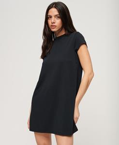 Superdry Vrouwen A-lijn Mini-jurk met Korte Mouwen Zwart