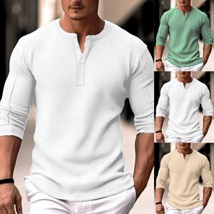 Lapa Men's T Shirts Long Sleeve Crew Neck Lightweight Button Regular Winter Tee
