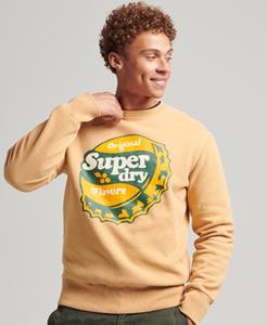 Superdry Male Cooper Nostalgia Sweatshirt met Ronde Hals Geel Grootte: S