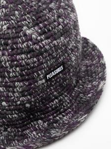 Pleasures logo-appliqué knitted hat - Paars