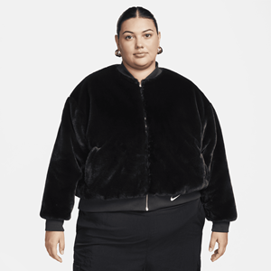 Nike Sportswear omkeerbaar bomberjack met imitatiebont voor dames (Plus Size) - Zwart