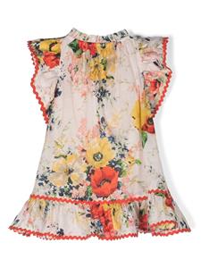 ZIMMERMANN Kids Alight floral-print cotton dress - Beige
