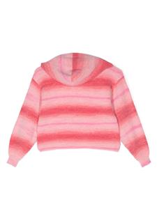 Missoni Kids logo-embroidered striped hoodie - Roze