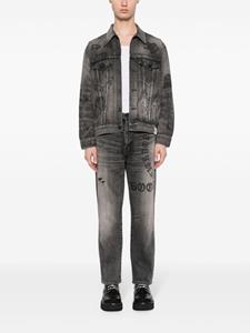 Neighborhood graphic-print straight-leg jeans - Grijs