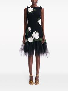 Oscar de la Renta Gardenia gehaakte jurk - Zwart