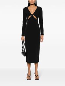 Versace Midi-jurk met uitgesneden detail - Zwart