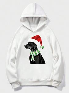 ChArmkpR Mens Christmas Dog Graphic Casual Long Sleeve Hoodies Winter