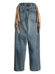Undercover fringed mid-rise straight-leg jeans - Blauw