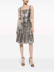 Dolce & Gabbana sequinned A-line midi skirt - Zilver