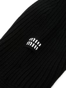 Miu Miu ribbed-knit balaclava - Zwart