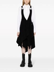 Yohji Yamamoto suspender asymmetric midi skirt - Zwart