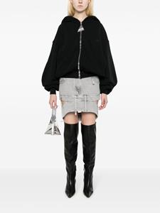 The Attico cut-out denim mini skirt - Grijs