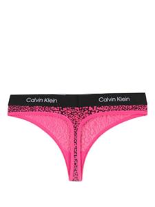Calvin Klein logo-waistband jersey thong - Roze