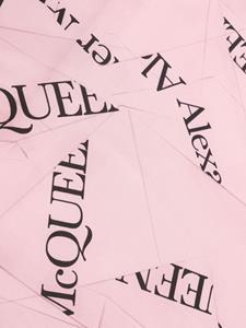 Alexander McQueen logo-jacquard silk scarf - Roze