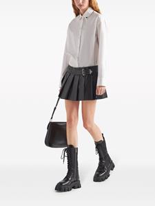 Prada pleated leather miniskirt - Zwart