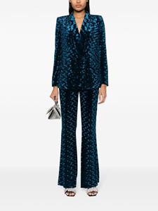 DVF Diane von Furstenberg velvet flared trousers - Blauw