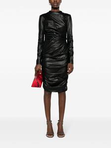 TOM FORD faux-leather ruched dress - Zwart