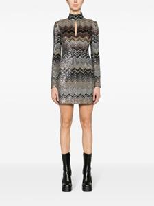 Missoni zigzag-pattern sequin minidress - Zwart