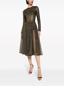 Dolce & Gabbana sequin-embellished flared midi dress - Goud