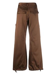 Diesel cargo-pocket cotton-blend flared trousers - Bruin
