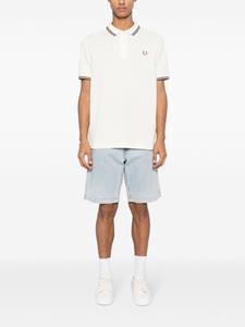 Fred Perry logo-embroidered cotton polo shirt - Beige