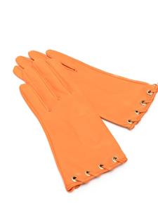 Manokhi Leren handschoenen met afwerking - Oranje