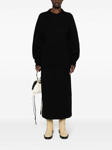 Jil Sander felted wool A-line skirt - Zwart
