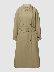 EDITED Lange jas met stoffen ceintuur, model 'Neila'