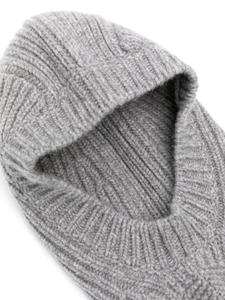 Miu Miu intarsia-knit logo chunky-knit balaclava - Grijs