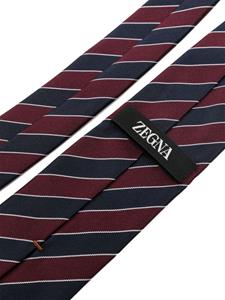 Zegna striped silk tie - Rood