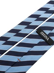 Zegna striped silk tie - Blauw