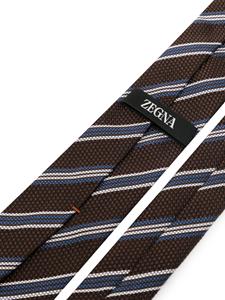 Zegna striped jacquard silk tie - Veelkleurig