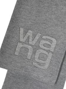 Alexander Wang Ribgebreide sjaal met logo - Grijs
